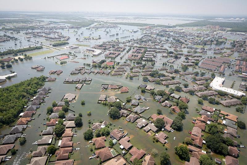 Aerial view of flooding from Hurricane Harvey