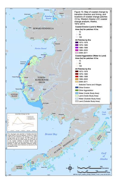 Map of coastal change in western Alaska