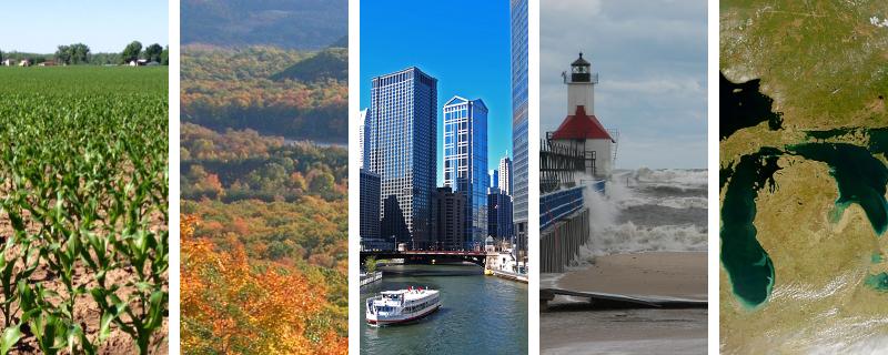 Scenes from the Great Lakes: Agriculture, Forests, Cities, Shorelines, and the Lakes Themselves