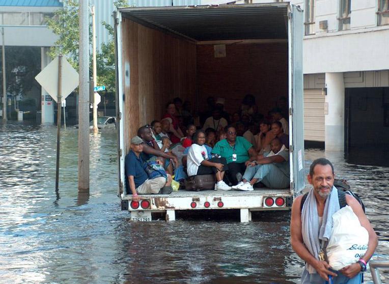 Photo of truck in flood waters