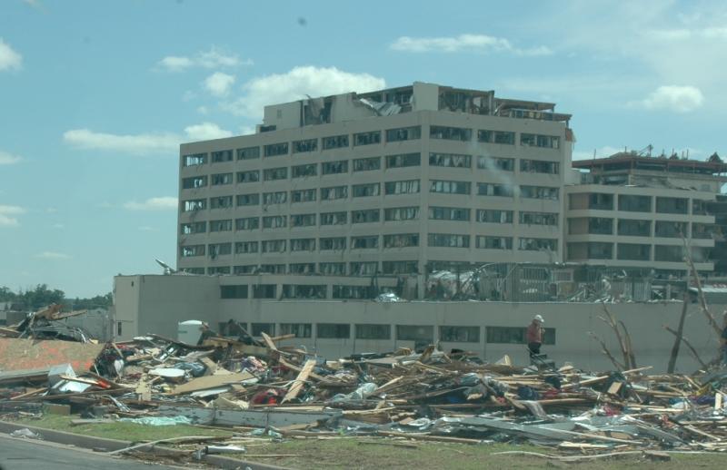 Tornado-damaged St. John's Medical Center, Joplin, Missouri
