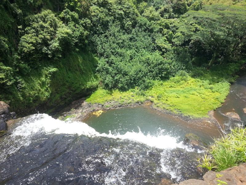 View from the top of a waterfall